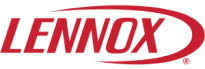 Red &Quot;Lennox&Quot; Logo With An Oval Swirl Around Part Of The Text.