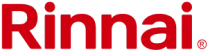 Rinnai Logo In Bold Red Letters On A Transparent Background.