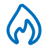 Blue Flame Icon On A White Background.